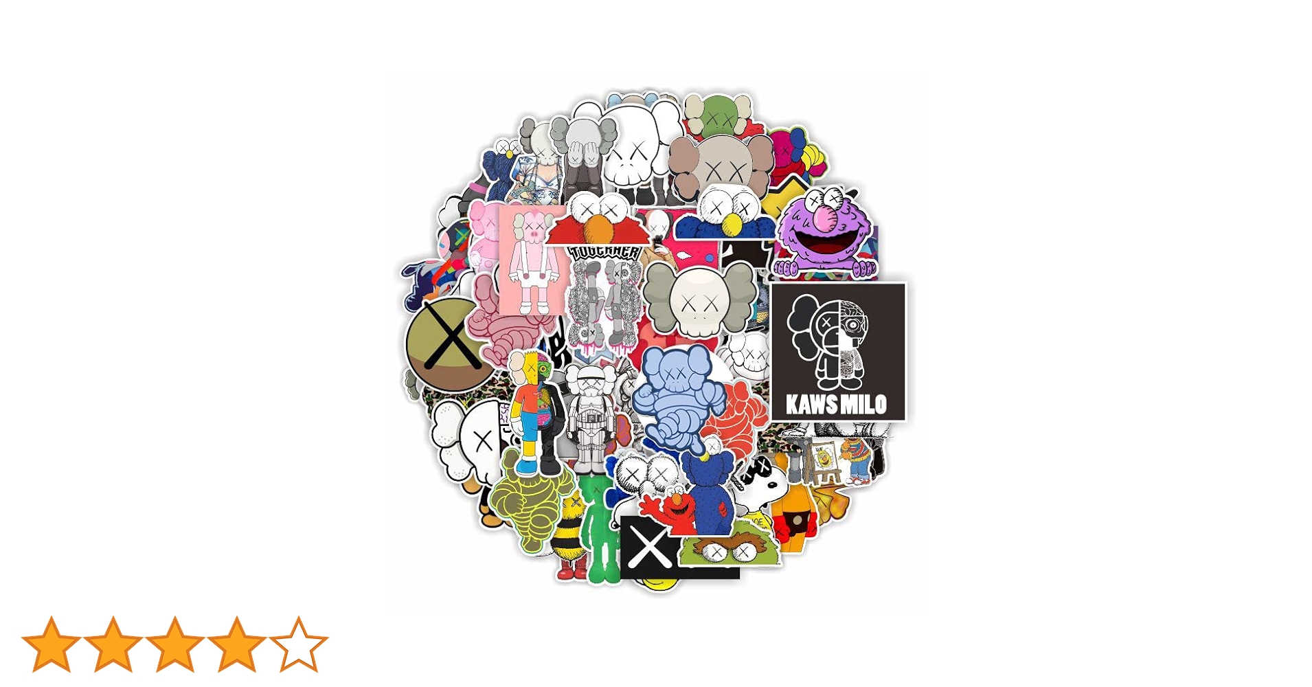 Amazon.co.jp: 64枚 KAWSステッカーセット KAWS防水シール